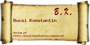 Bucsi Konstantin névjegykártya